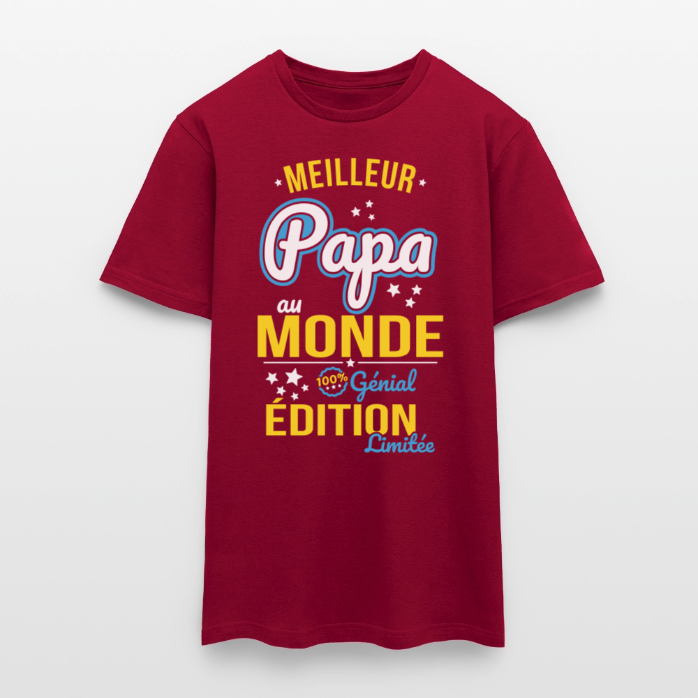 T-shirt Homme - Meilleur Papa au monde - rouge brique