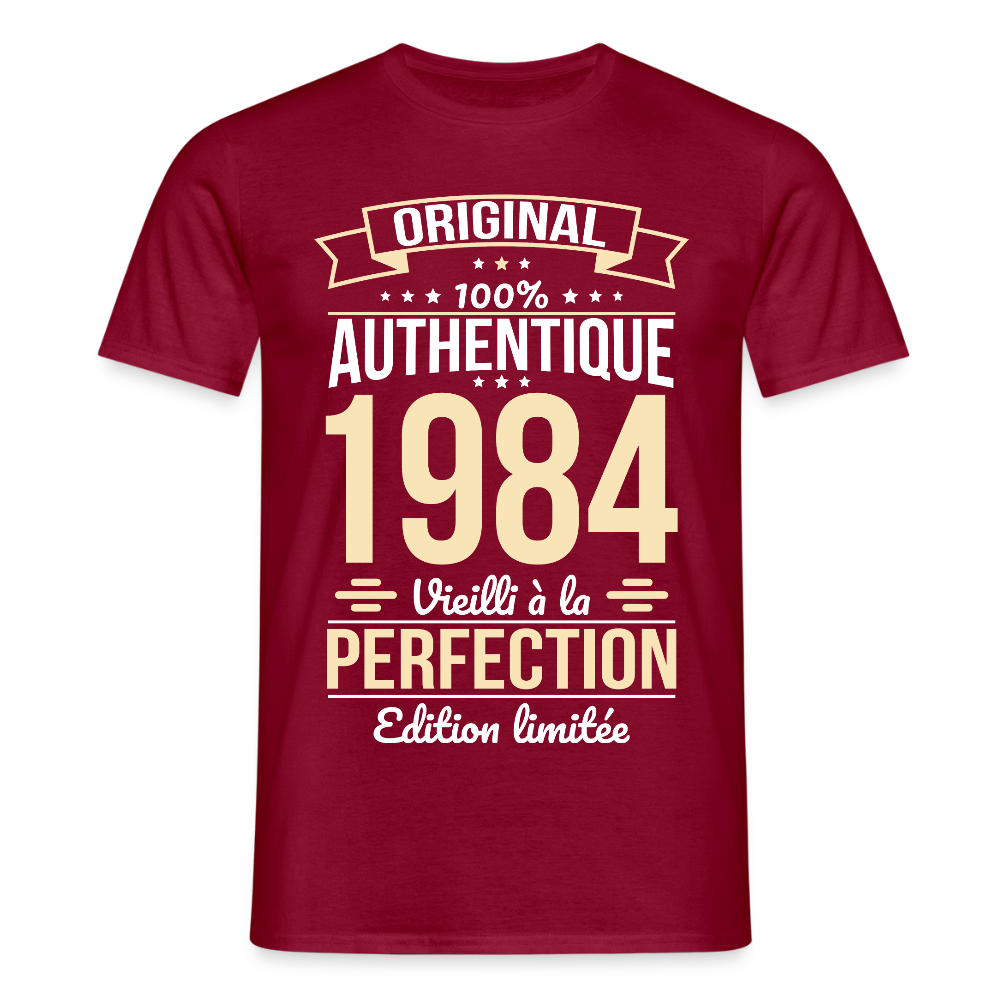 T-shirt Homme - Anniversaire 41 Ans - Original 1984 - rouge brique