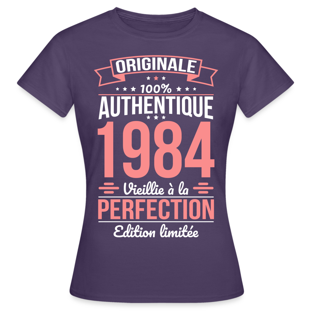 T-shirt Femme - Anniversaire 41 Ans - Originale 1984 - violet foncé