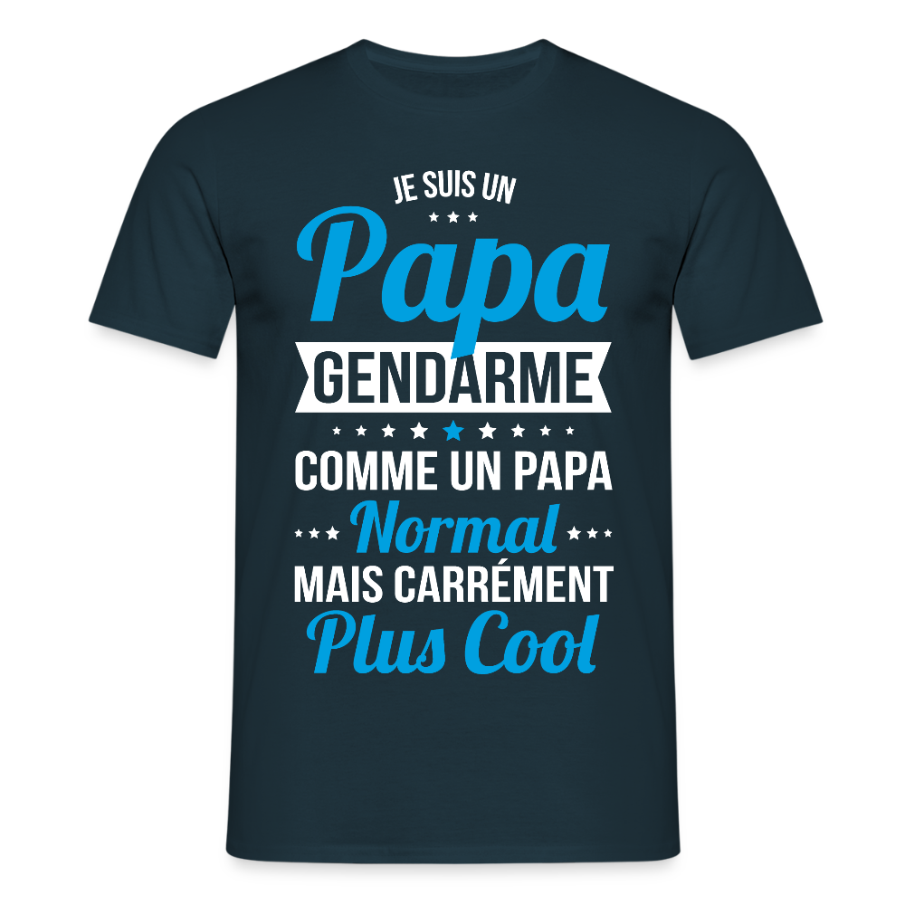 T-shirt Homme - Papa gendarme plus cool - marine