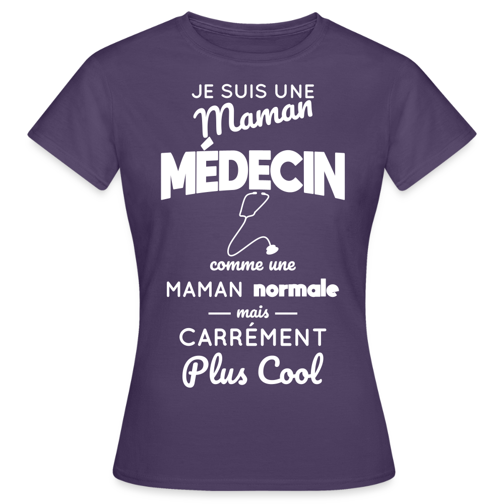 T-shirt Femme - Maman médecin plus cool - violet foncé