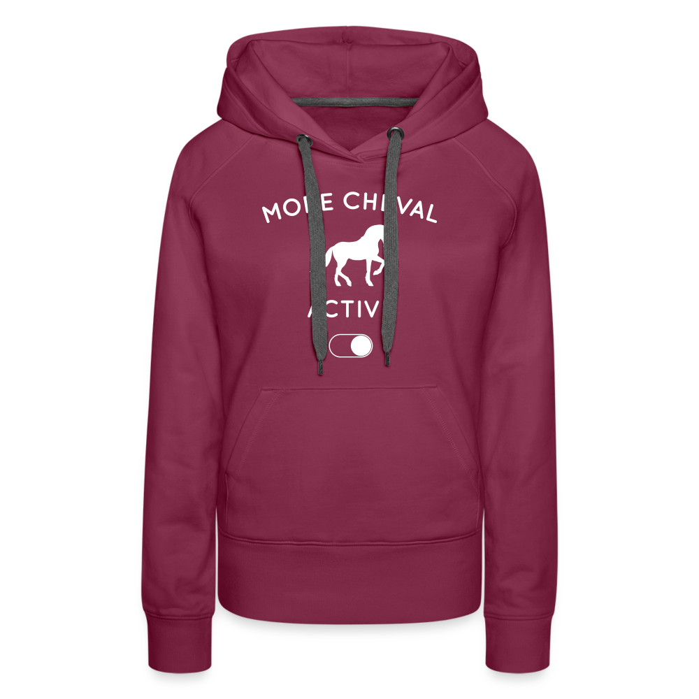 Sweat à capuche Premium Femme - Mode cheval activé - bordeaux