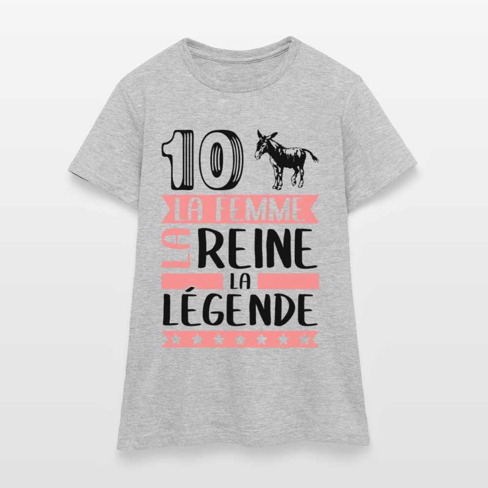 T-shirt femme coloris clair Diane rébus – La femme, la reine, la légende - gris chiné