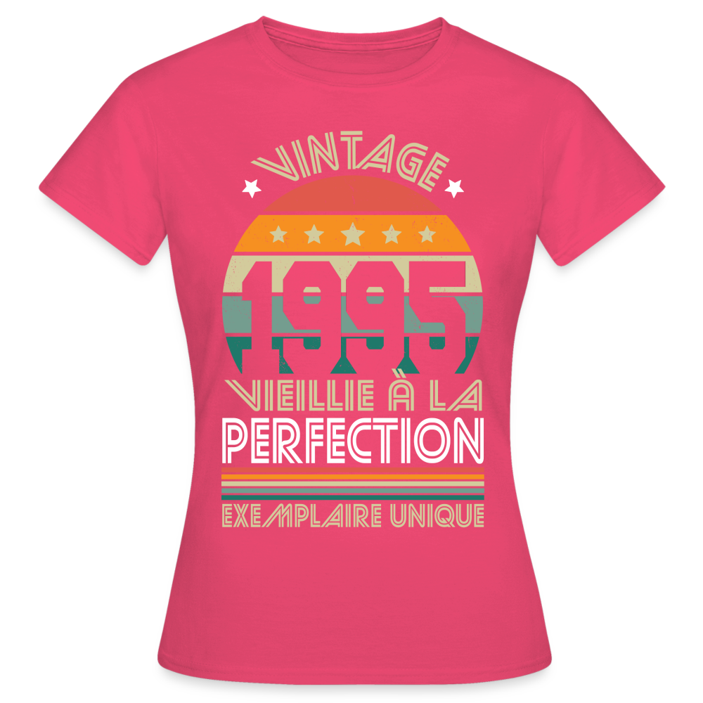 T-shirt Femme - Anniversaire 30 Ans - Vintage 1995 - rose azalée