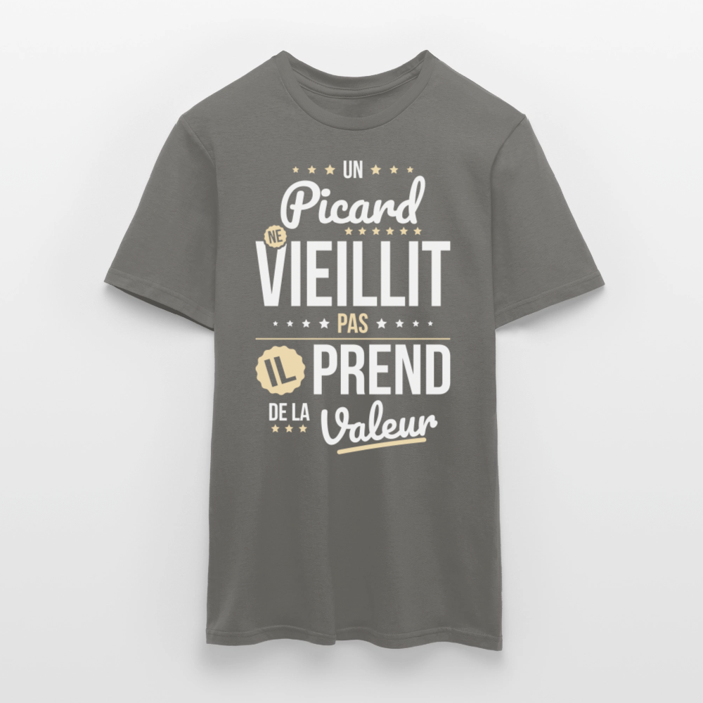 T-shirt Homme - Un Picard ne vieillit pas - gris graphite
