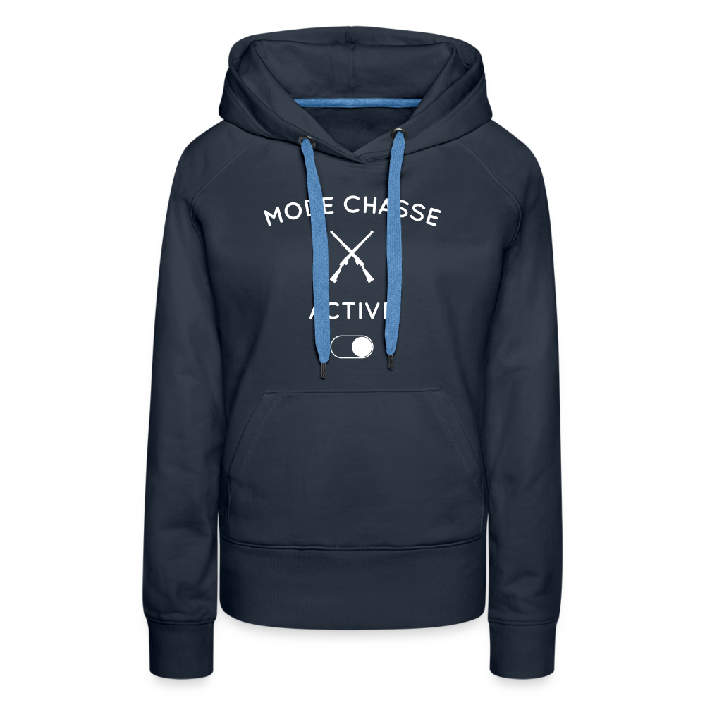 Sweat à capuche Premium Femme - Mode chasse activé - marine