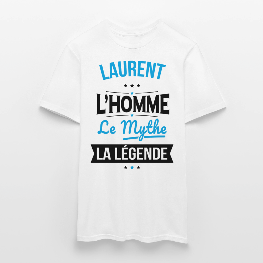 T-shirt Homme - Laurent - l'Homme - le Mythe - la Légende - blanc