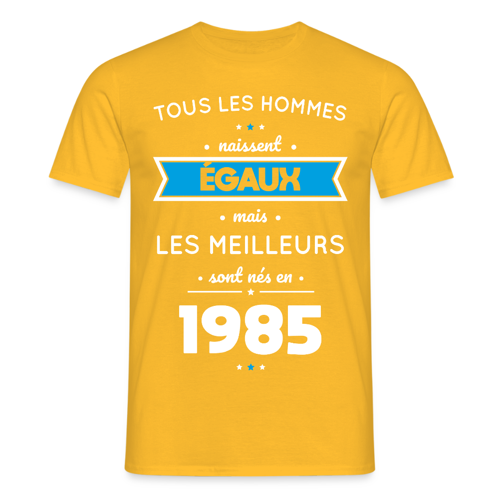 T-shirt Homme - Anniversaire 40 Ans - Les meilleurs sont nés en 1985 - jaune