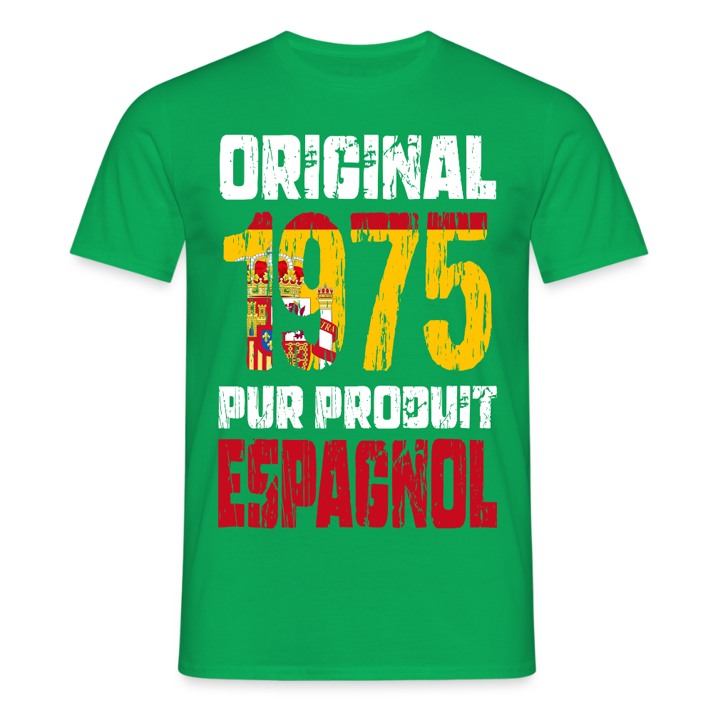 T-shirt Homme - Anniversaire 50 Ans - Original 1975 - Pur produit Espagnol - vert