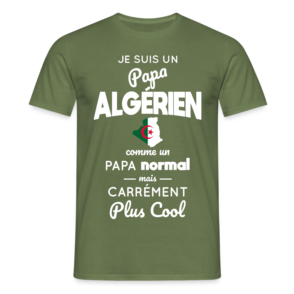 T-shirt Homme - Papa Algérien Plus Cool - vert militaire