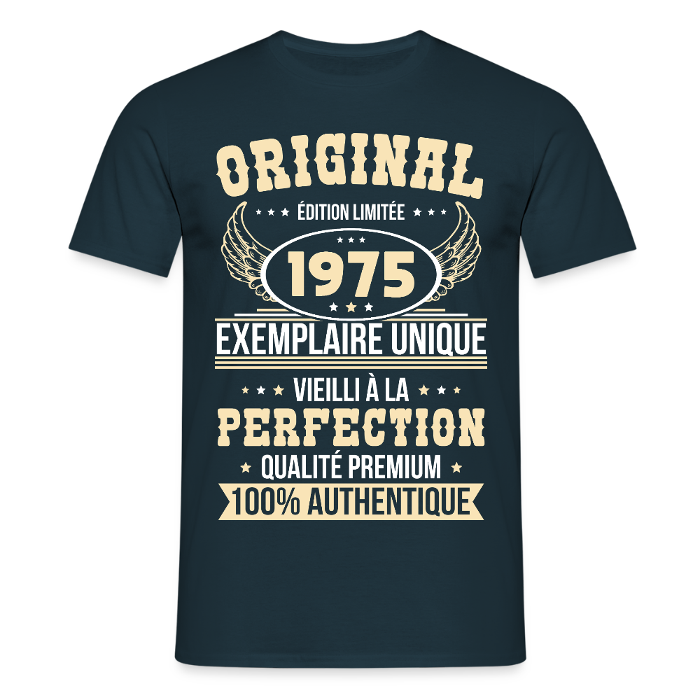 T-shirt Homme - Anniversaire 50 Ans - Original 1975 - marine