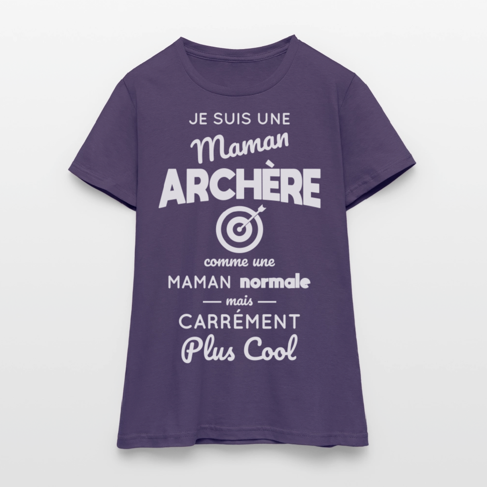 T-shirt Femme - Maman archère plus cool - violet foncé