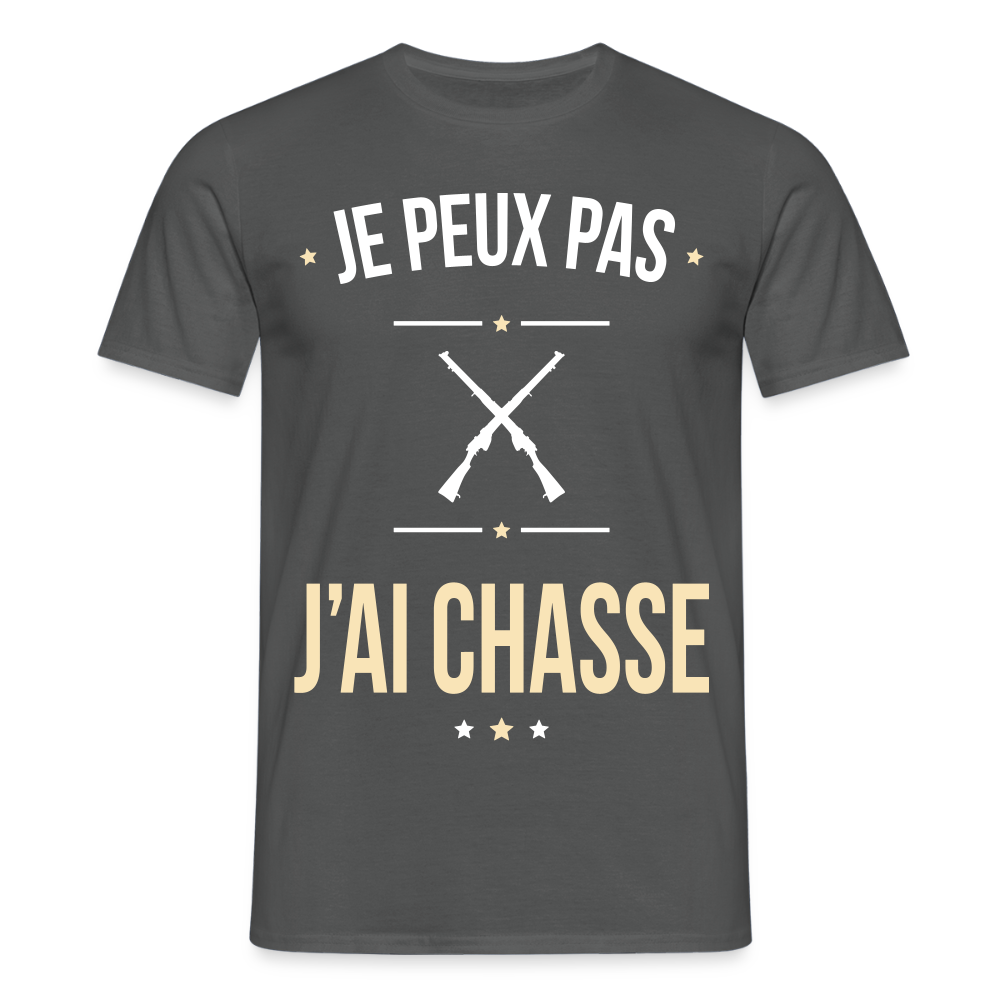 T-shirt Homme - Je peux pas j'ai Chasse - charbon
