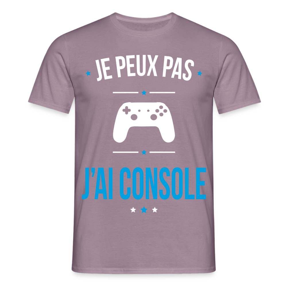 T-shirt Homme - Je peux pas j'ai Console - mauve gris