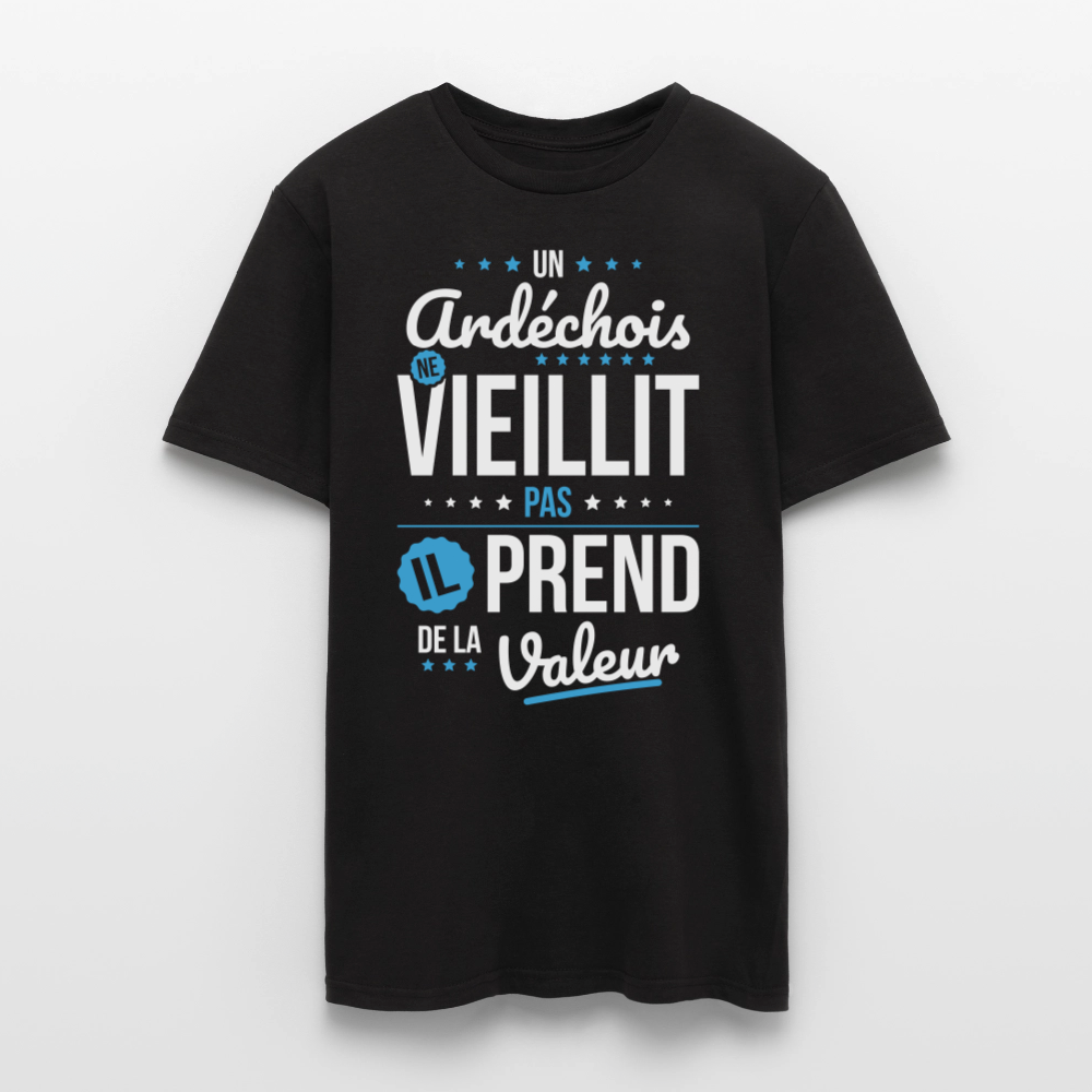 T-shirt Homme - Un Ardéchois ne vieillit pas - noir
