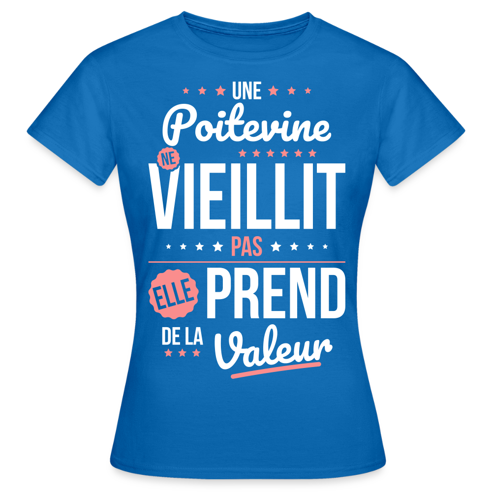 T-shirt Femme - Une Poitevine ne vieillit pas - bleu royal