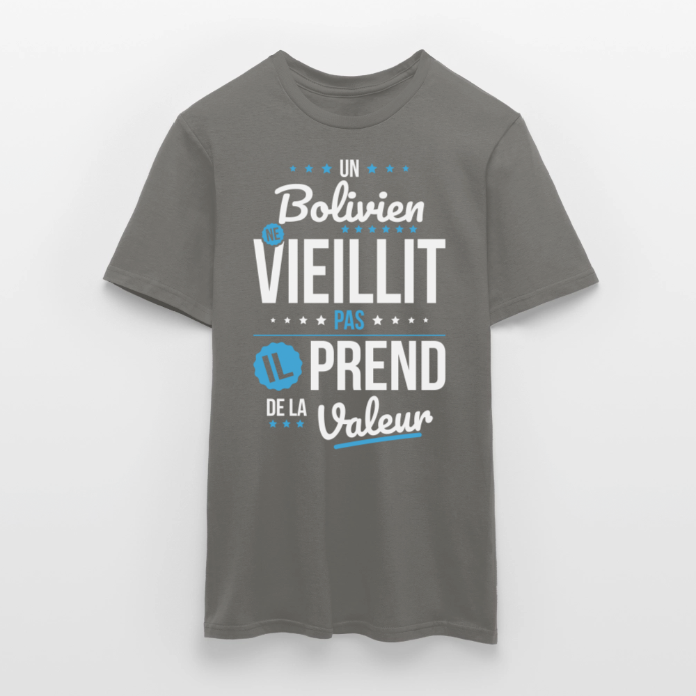 T-shirt Homme - Un Bolivien ne vieillit pas - gris graphite