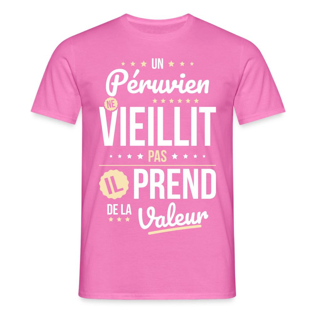 T-shirt Homme - Un Péruvien ne vieillit pas - rose