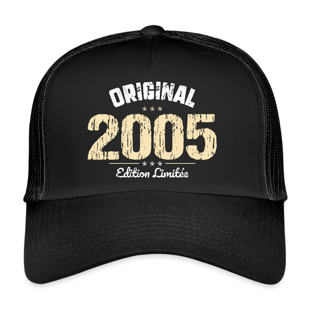 Casquette Trucker - Anniversaire 20 Ans - Original 2005 - noir/noir