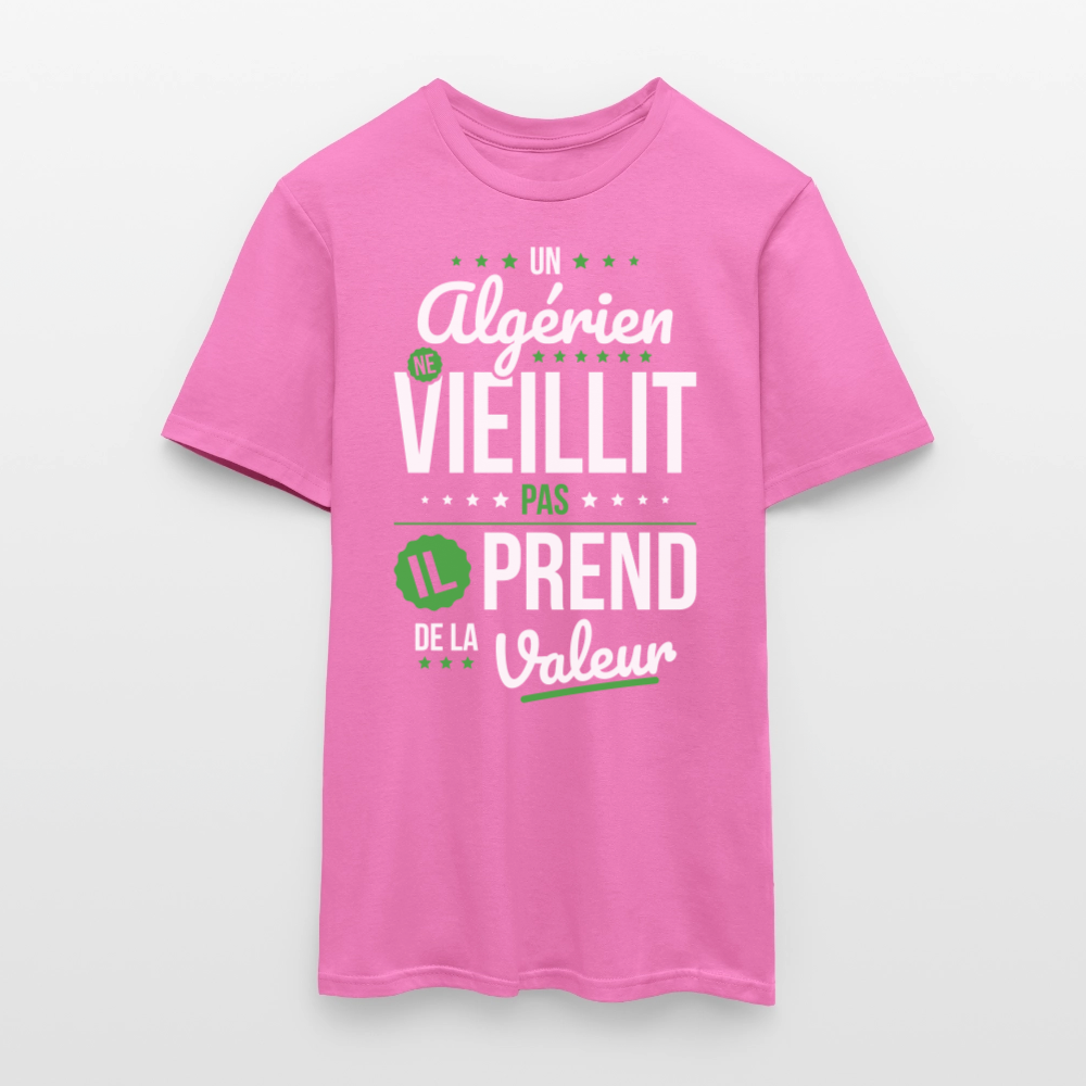 T-shirt Homme - Un Algérien ne vieillit pas - rose
