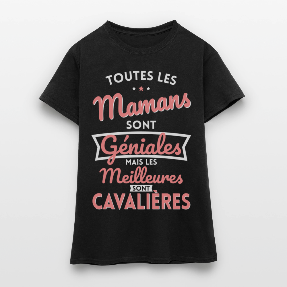 T-shirt Femme - Mamans géniales - Les meilleures sont cavalières - noir
