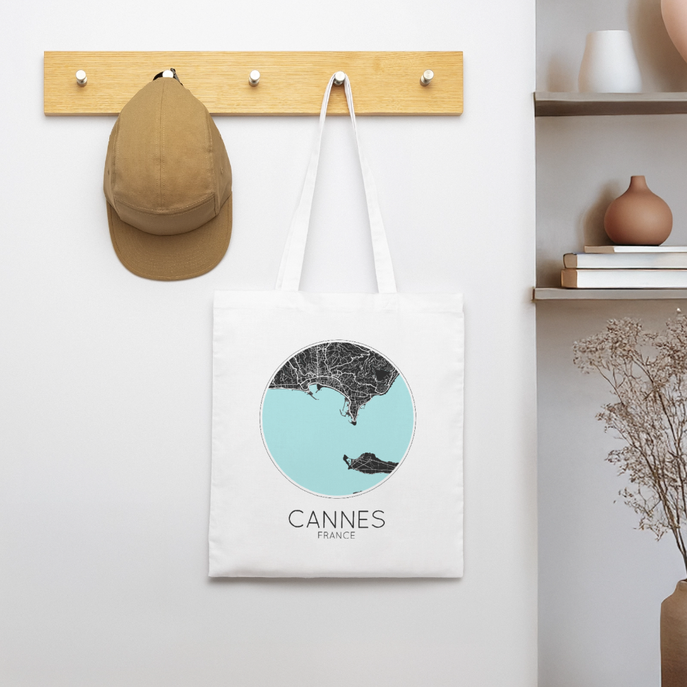 Tote Bag Cannes Bio Coloris Clair – Plan de Cannes - blanc