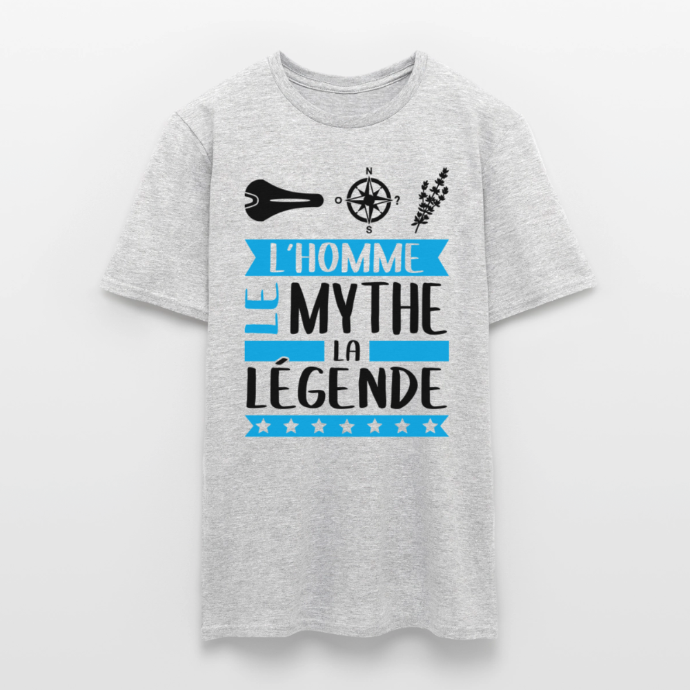 T-shirt homme coloris clair Célestin rébus – L’homme, le mythe, la légende - gris chiné
