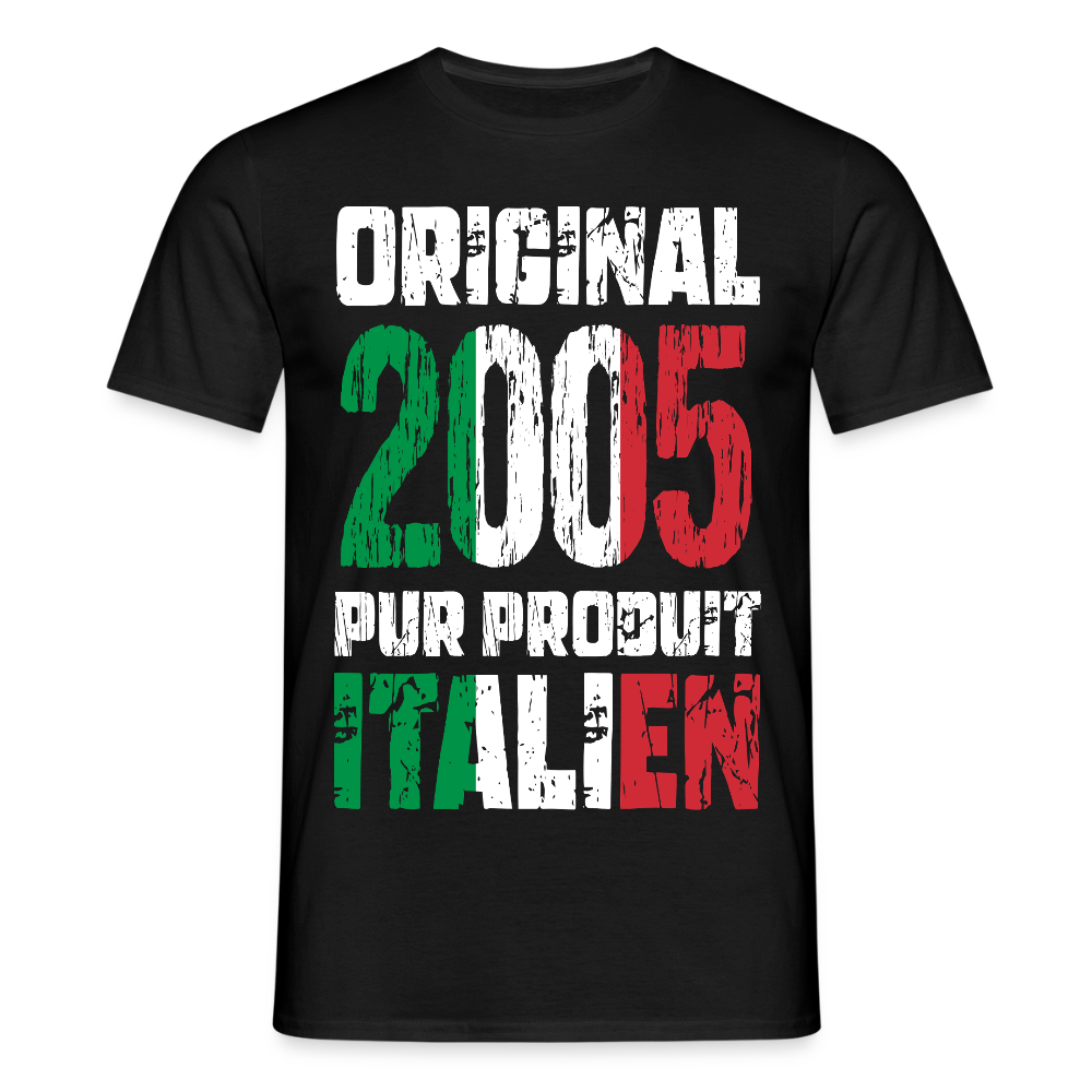 T-shirt Homme - Anniversaire 20 Ans - Original 2005 - Pur produit Italien - noir