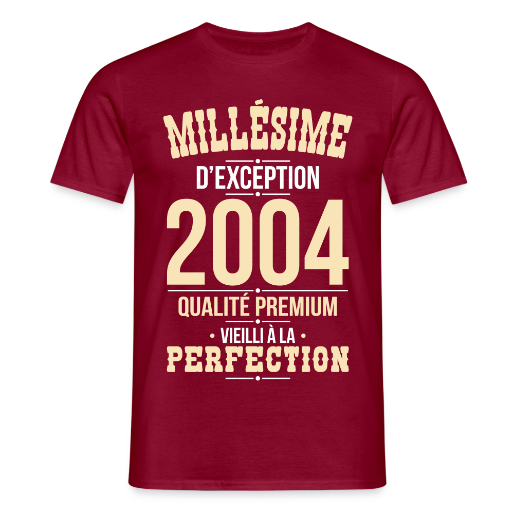 T-shirt Homme - Anniversaire 21 Ans - Millésime 2004 - rouge brique