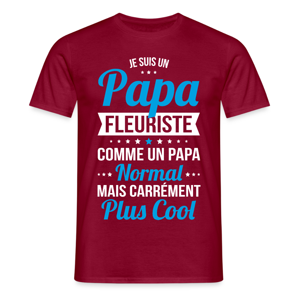 T-shirt Homme - Papa fleuriste plus cool - rouge brique