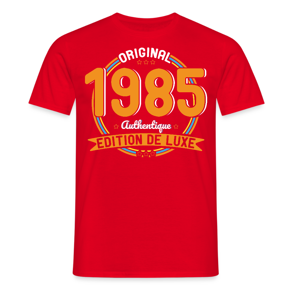 T-shirt Homme - Anniversaire 40 Ans - Original 1985 Authentique - rouge