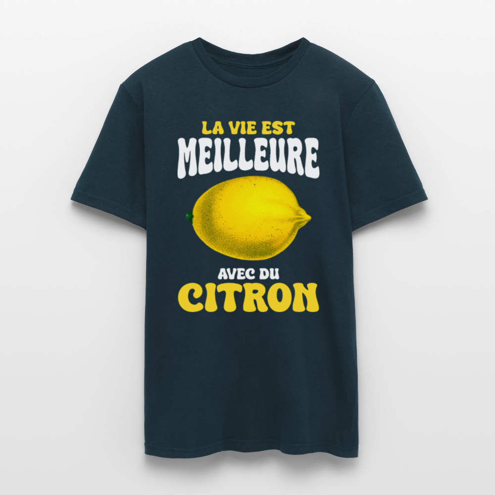 T-shirt Homme - La vie est meilleure avec du citron - marine