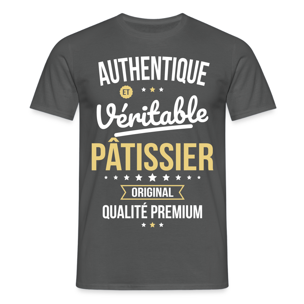 T-shirt Homme - Authentique et véritable Pâtissier - charbon