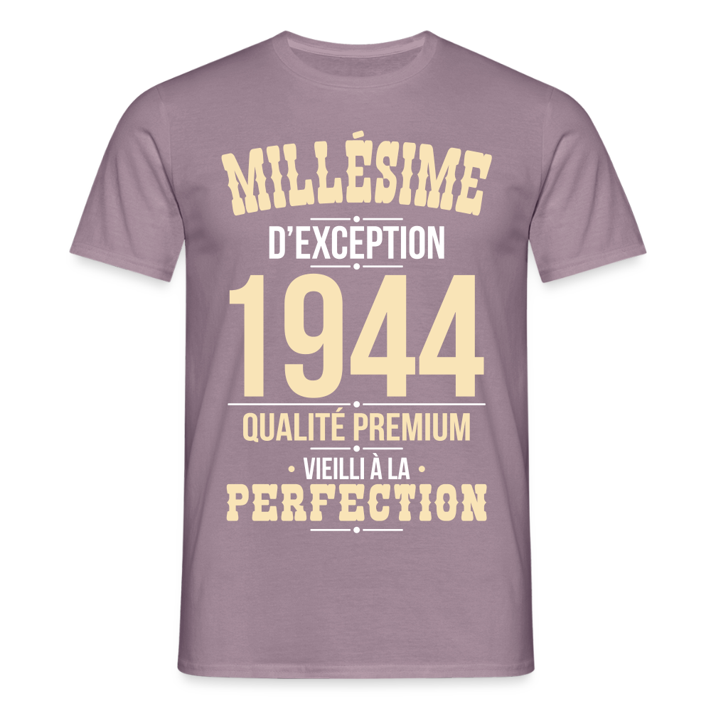 T-shirt Homme - Anniversaire 81 Ans - Millésime 1944 - mauve gris