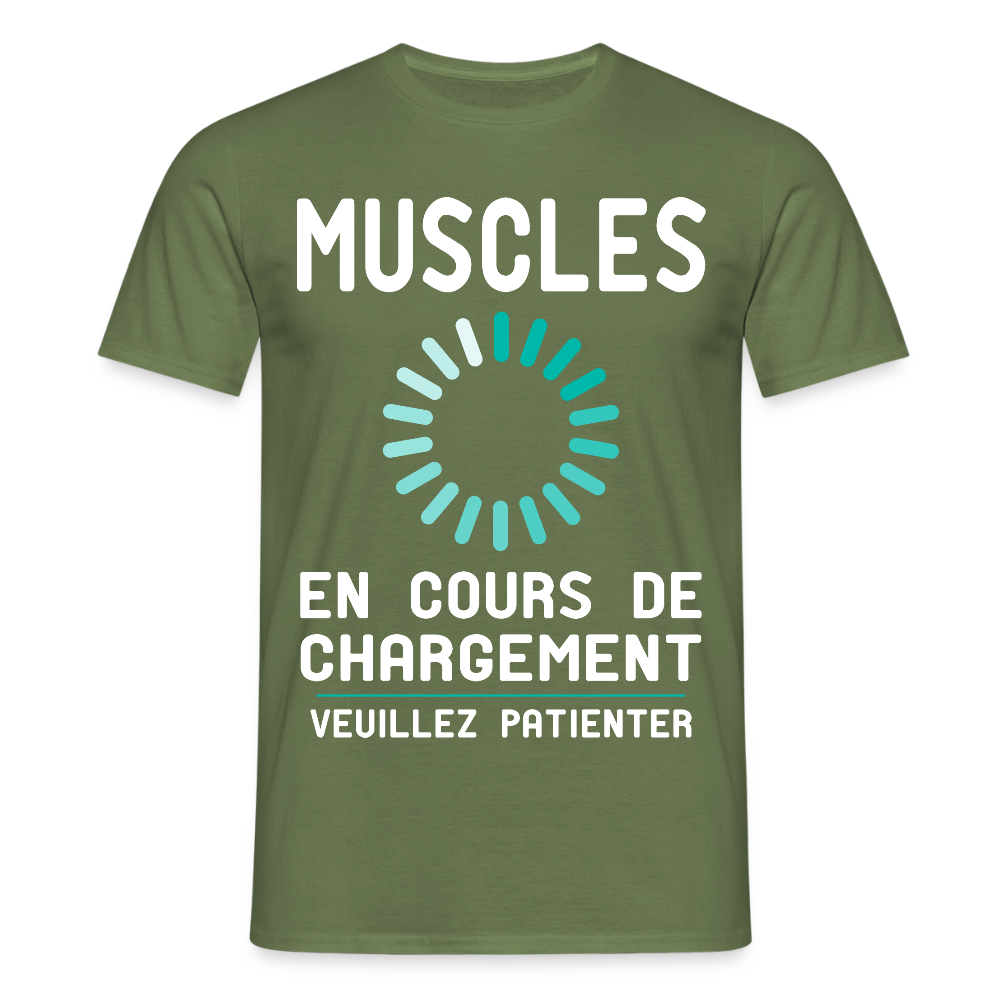 T-shirt Homme - Muscles en cours de chargement - vert militaire