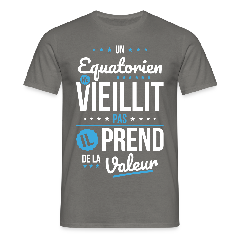T-shirt Homme - Un Equatorien ne vieillit pas - gris graphite