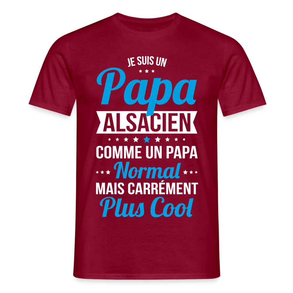 T-shirt Homme - Papa Alsacien Plus Cool - rouge brique