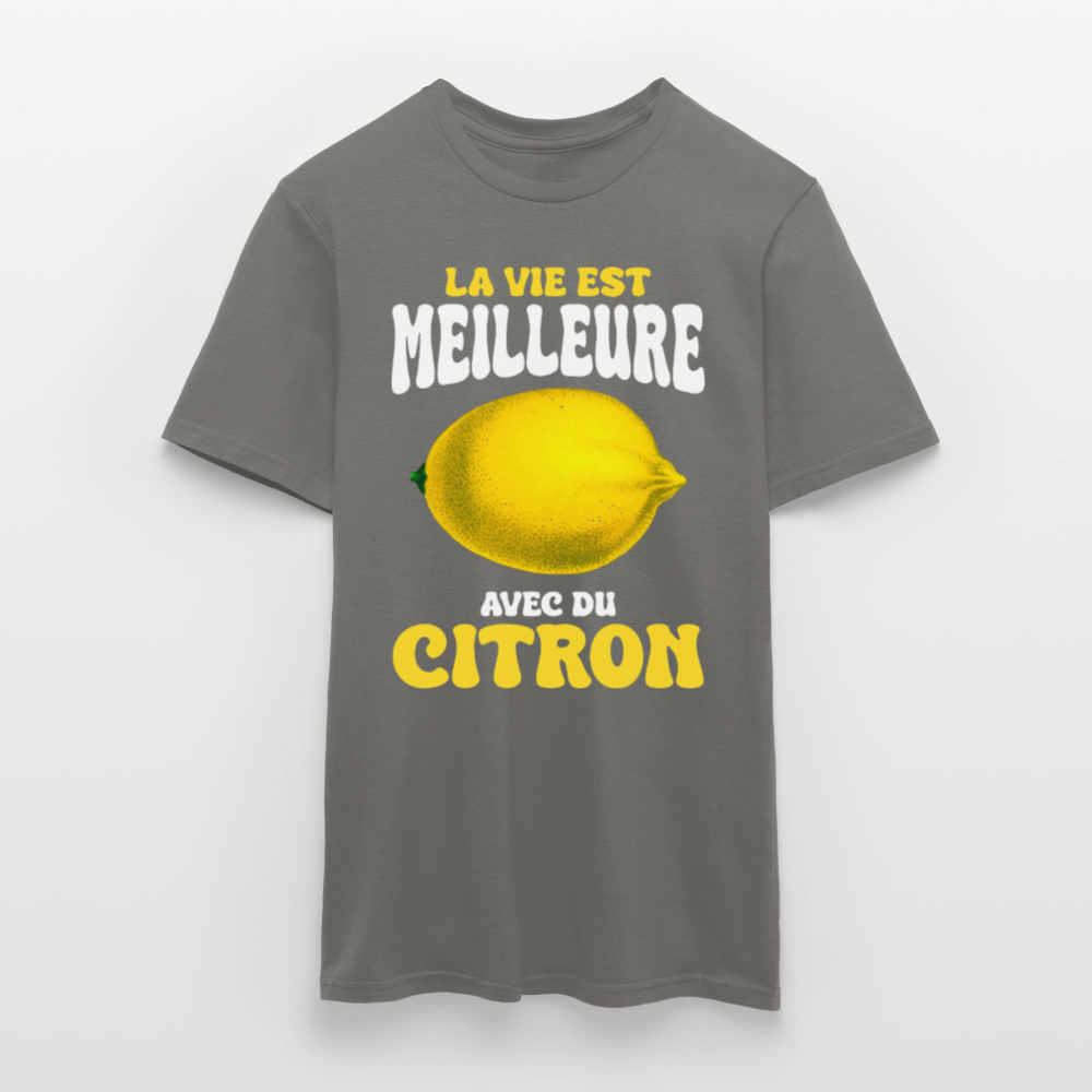 T-shirt Homme - La vie est meilleure avec du citron - gris graphite
