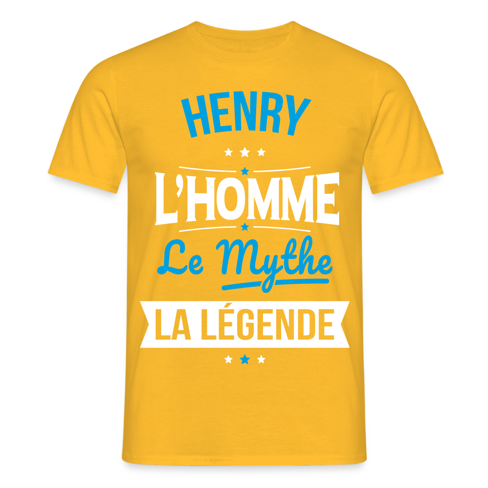T-shirt Homme - Henry - l'Homme - le Mythe - la Légende - jaune