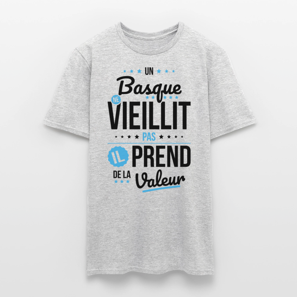 T-shirt Homme - Un Basque ne vieillit pas - gris chiné
