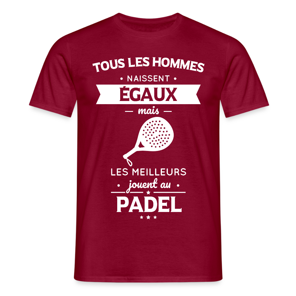 T-shirt Homme - Les Meilleurs Jouent Au Padel - rouge brique