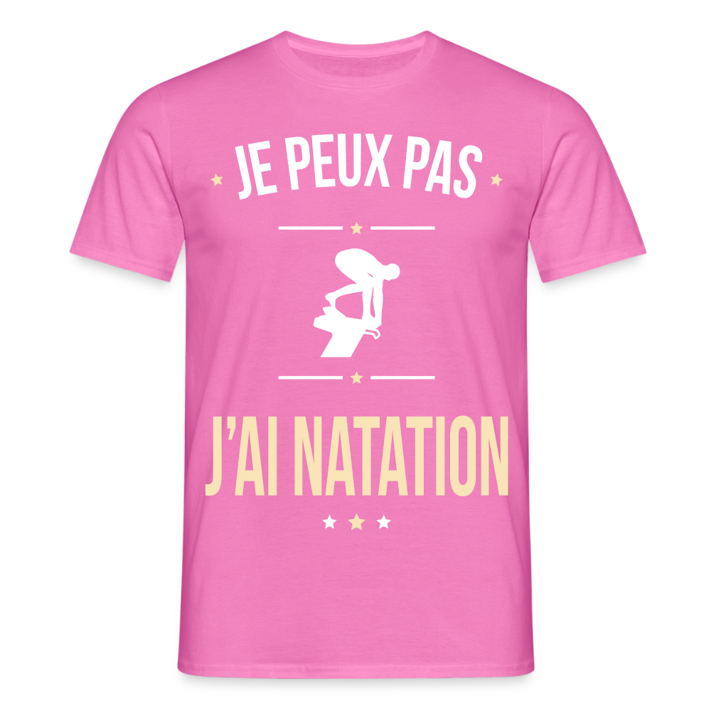 T-shirt Homme - Je peux pas j'ai Natation - rose