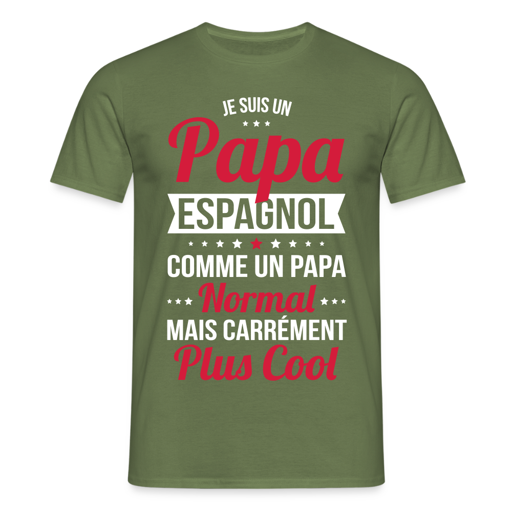 T-shirt Homme - Papa Espagnol Plus Cool - vert militaire