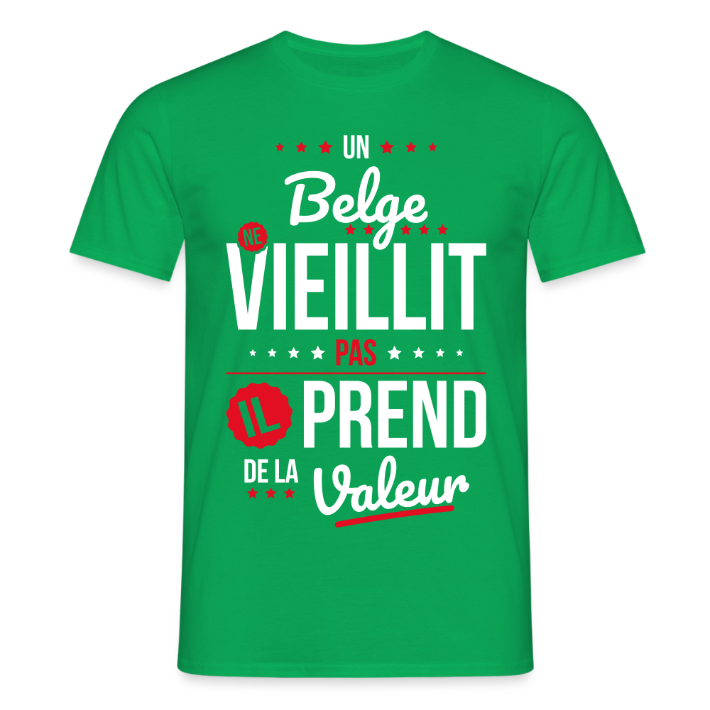 T-shirt Homme - Un Belge ne vieillit pas - vert