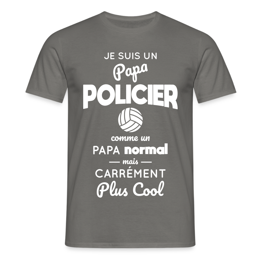 T-shirt Homme - Papa policier plus cool - gris graphite