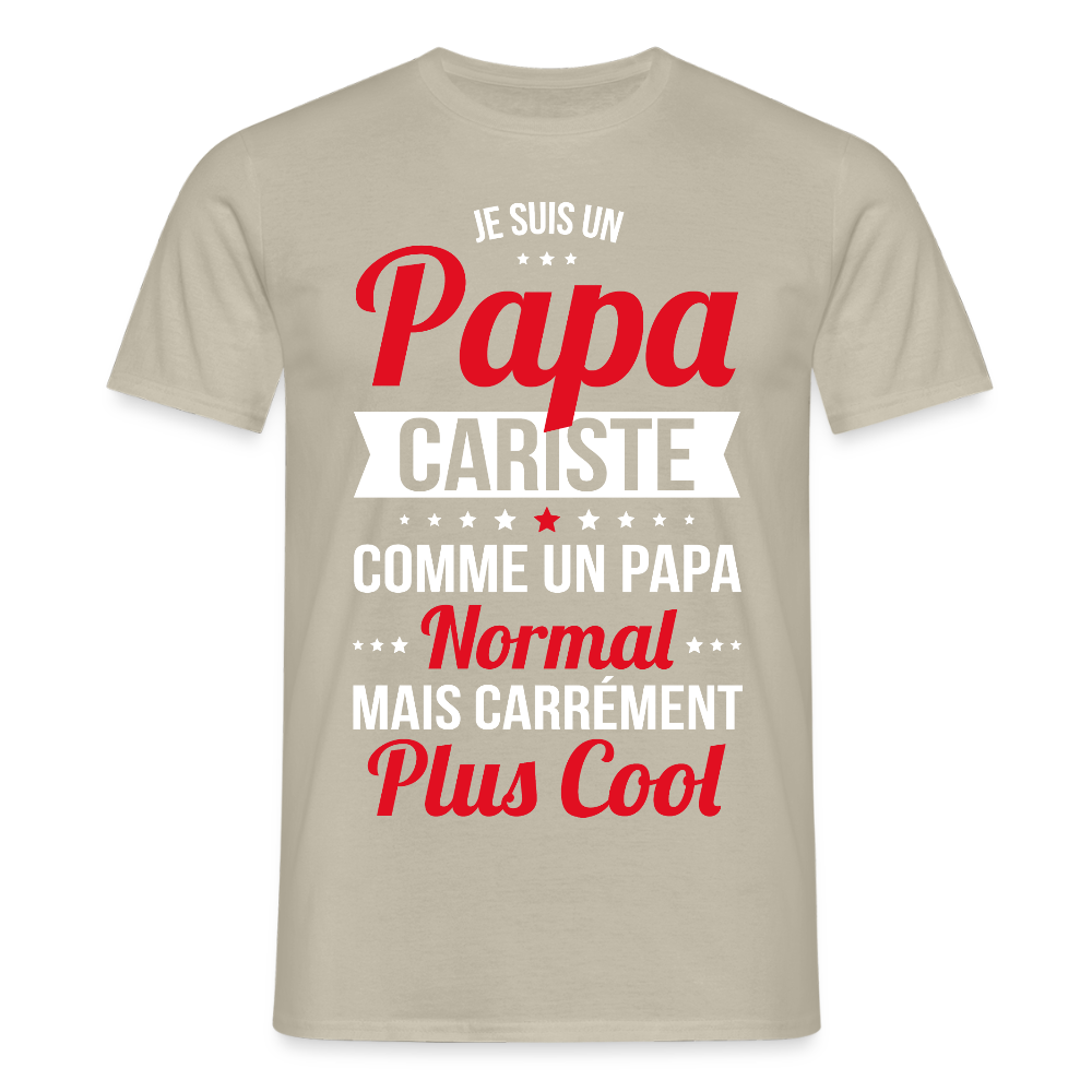 T-shirt Homme - Papa cariste plus cool - beige sable