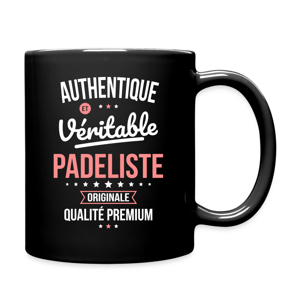 Mug uni - Authentique et véritable Padeliste - noir