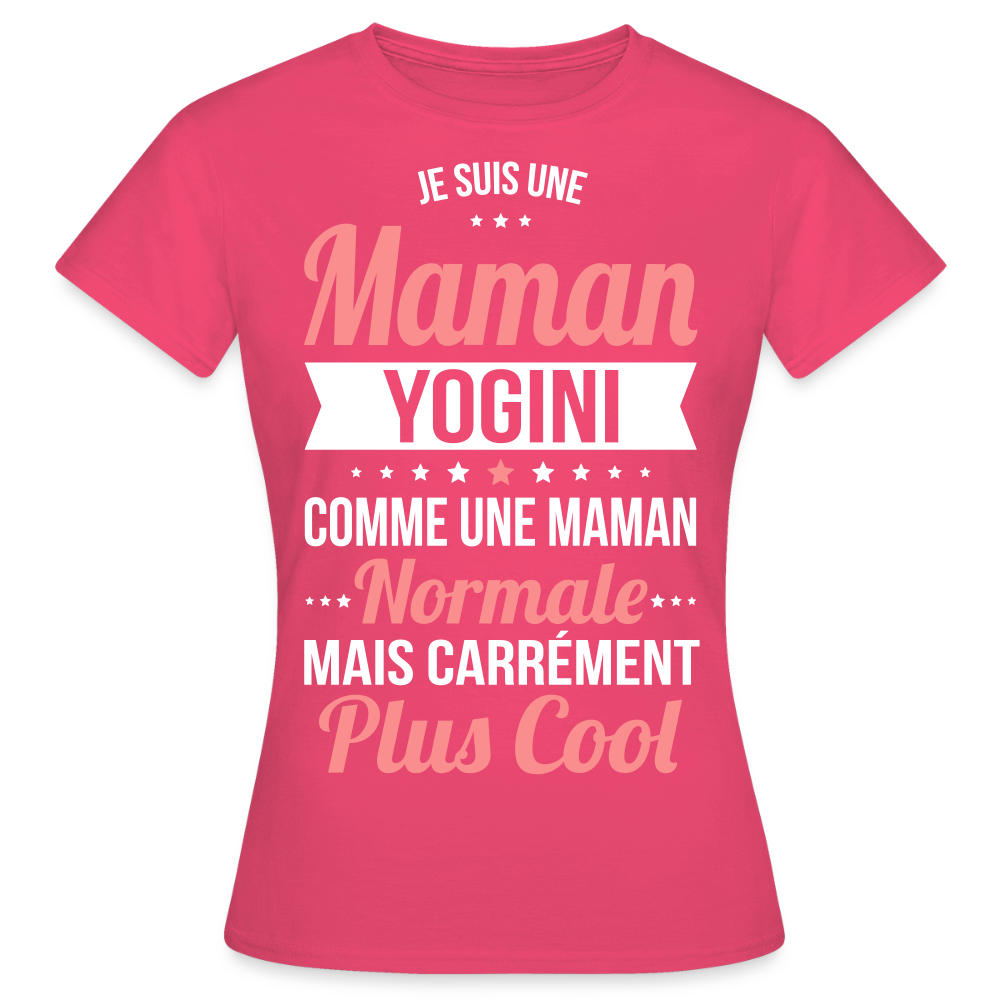 T-shirt Femme - Maman yogini plus cool - rose azalée