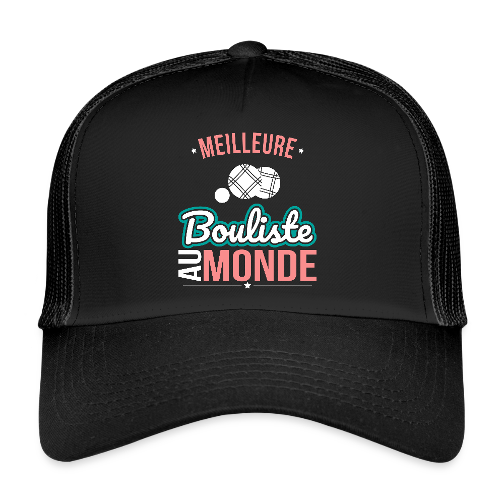 Casquette Trucker - Meilleure bouliste au monde - noir/noir