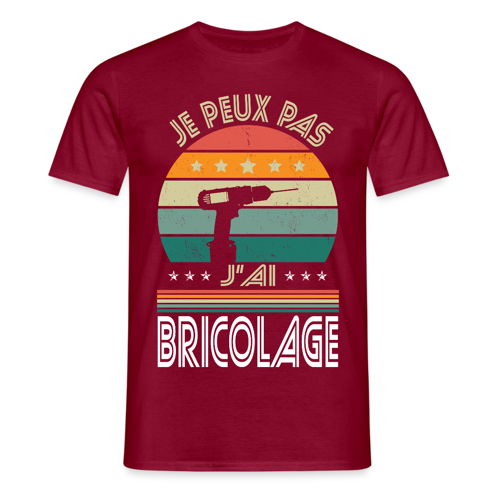 T-shirt Homme - Je peux pas j'ai Bricolage - rouge brique